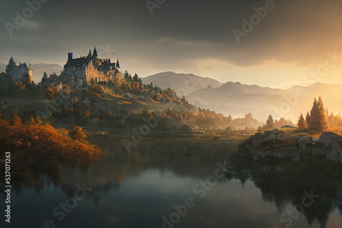 distant fantasy castle