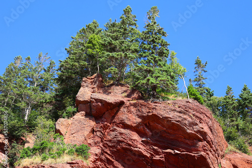 Hopewell Rocks Park in Canada, located on the shores of the Bay of Fundy in the North Atlantic Ocean