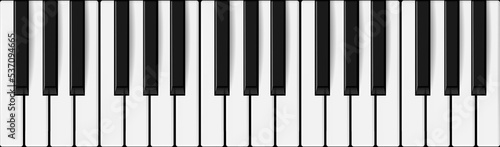 Vector realistic piano keys. Music theme design.