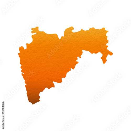 Map of Maharashtra, India. Saffron Map 