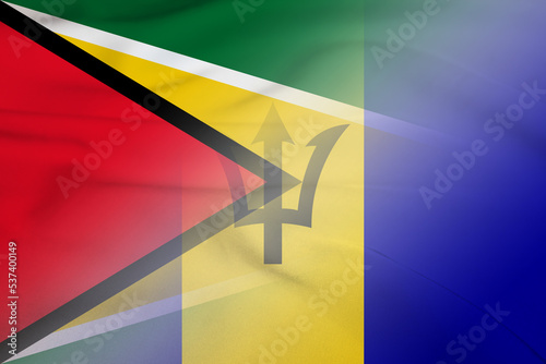 Guyana and Barbados state flag international negotiation BRB GUY