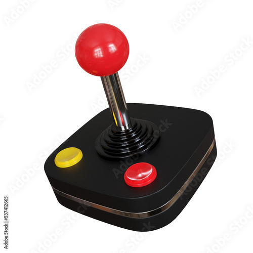 Retro joystick controller. 3d illustration