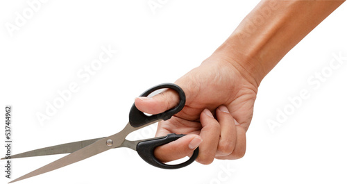 Hand holding scissors