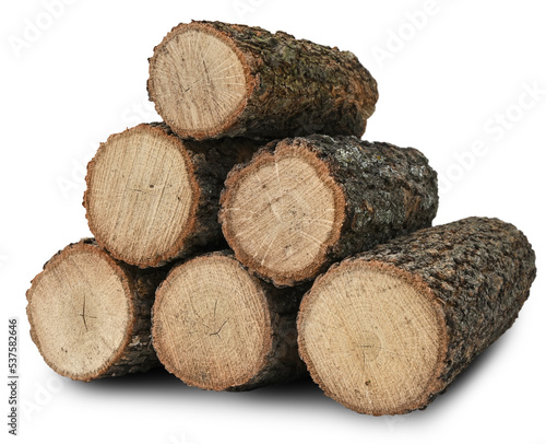 pile of six logs isolated, png