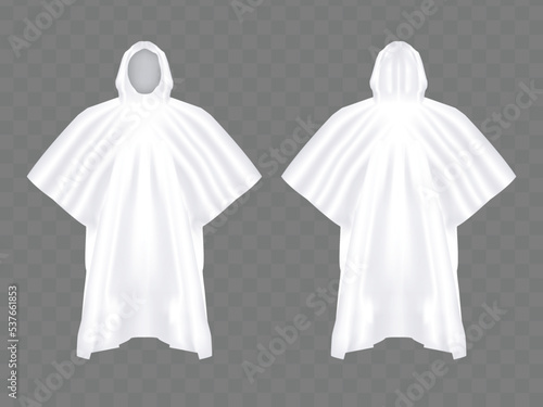 Realistic vector illustration of rain poncho .