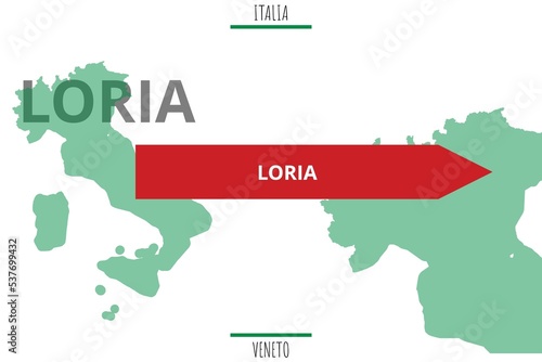 Loria: Illustration mit dem Namen der italienischen Stadt Loria