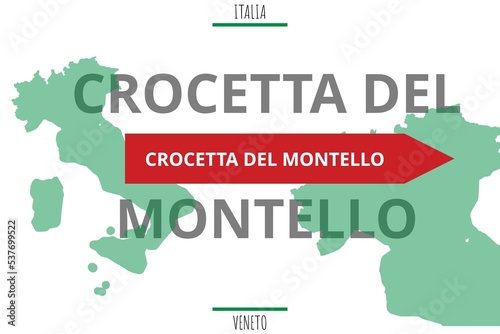 Crocetta del Montello: Illustration mit dem Namen der italienischen Stadt Crocetta del Montello