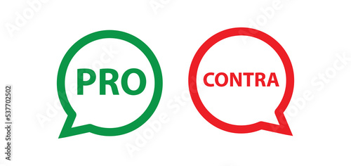 pro contra sign on white background