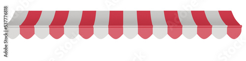 Striped sunshade for restaurants, stores, or markets. PNG roof
