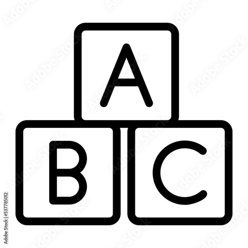 abc block line icon