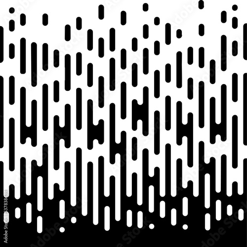 Halftone Transition Abstract Wallpaper. Seamless Black And White Irregular Rounded Lines Background for modern flat web site design