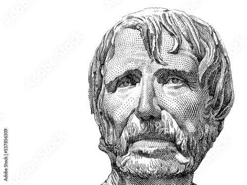 Seneca. Lucius Aneu Seneca. Portrait. Famous lawyer, writer and intellectual of the Roman Empire. Vector illustration.