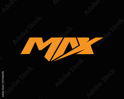 Abstract Max Letter Unique Logo Design. Exclusive Vector Illustration On Black Background.
