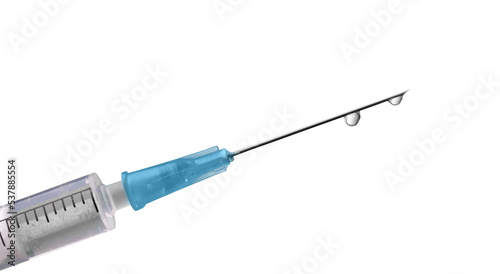 Close-up of Medical syringe isolated on white