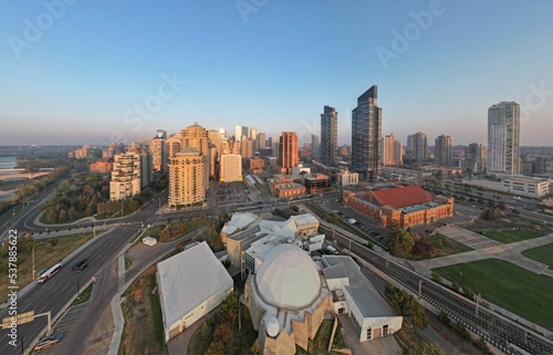 Aerial view of the Contemporary Planetarium Art Gallery in Calgary, Canada