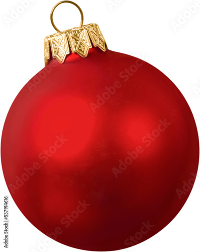 Red christmas ball isolated on white background