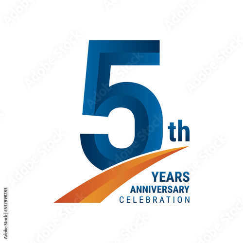 5th Anniversary Logo, Perfect logo design for anniversary celebration, vector illustration