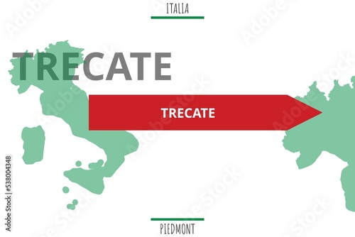 Trecate: Illustration mit dem Namen der italienischen Stadt Trecate