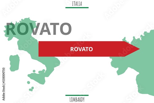 Rovato: Illustration mit dem Namen der italienischen Stadt Rovato