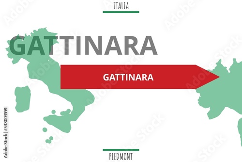 Gattinara: Illustration mit dem Namen der italienischen Stadt Gattinara