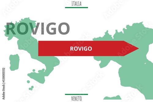 Rovigo: Illustration mit dem Namen der italienischen Stadt Rovigo