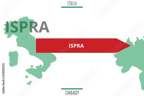 Ispra: Illustration mit dem Namen der italienischen Stadt Ispra