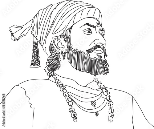 illustration of Chhatrapati Sivaji Maharaj India.