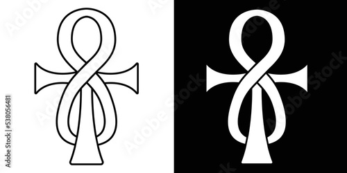 Egyptian ankh Key of life and infinity symbol