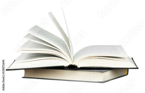 Open book isolated on transparent background. Png format 