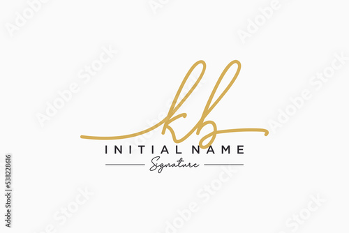 Initial KB signature logo template vector. Hand drawn Calligraphy lettering Vector illustration.