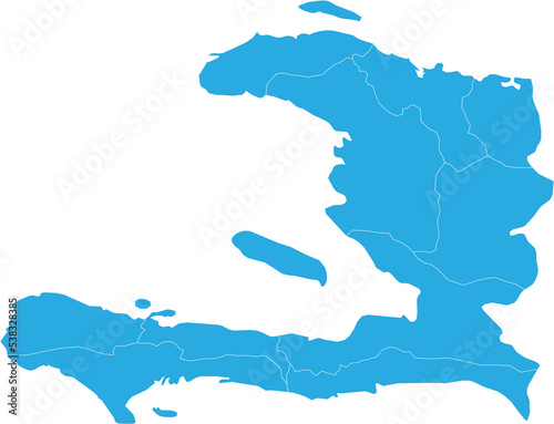 haiti map. High detailed blue map of haiti on transparent background.