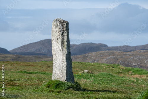 Callanish Neolithic monument, Isle of Lewis, Scotland, UK, showing stone number 2