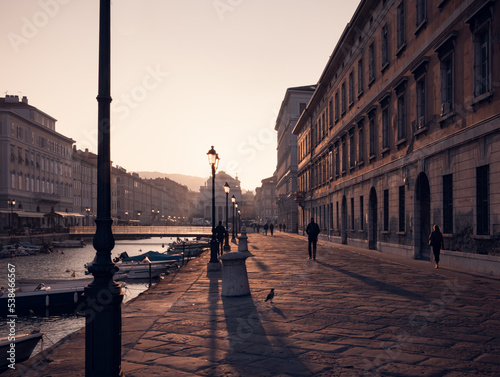 Trieste, Italy: sunrise at the Canal 