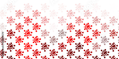 Light Red vector background with covid-19 symbols.