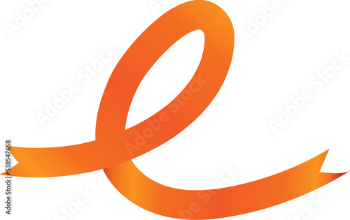 Orange Ribbon Label Tag Illustration