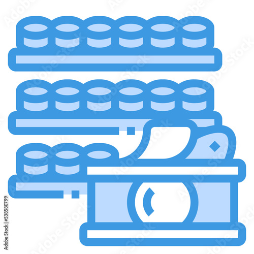 canned food blue outline icon