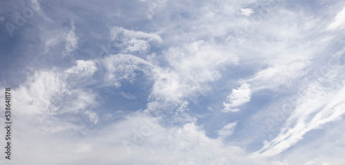 Cirrostratus clouds and cirrus clouds in the sky