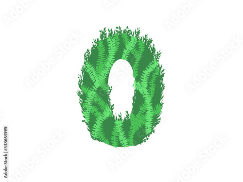 Green number 0 - Foliage style