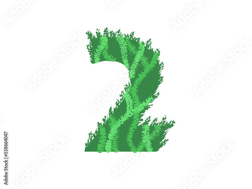 Green number 2 - Foliage style