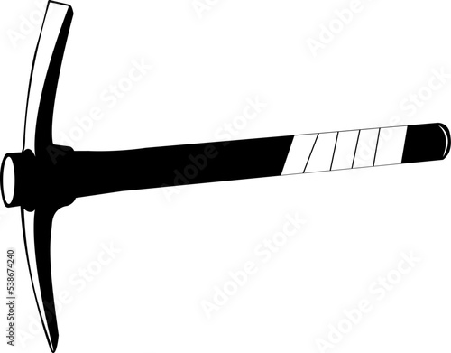 Vector image (silhouette, icon) of a hand tool - pickaxe