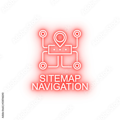sitemap navigation line neon icon