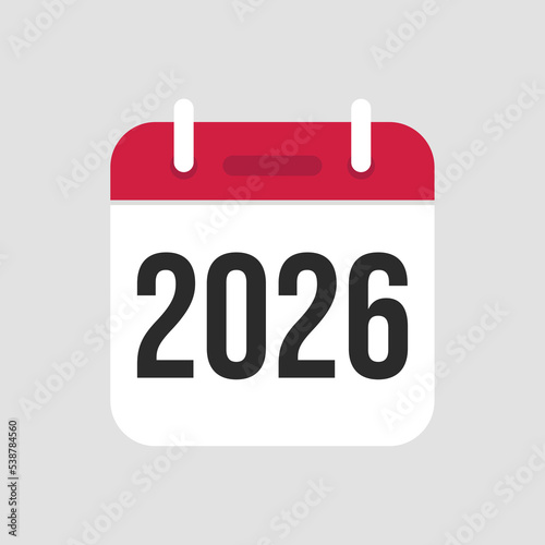 2026 Calendar icon symbol vector.