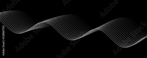 Dotted abstraction on black background. Illustration.