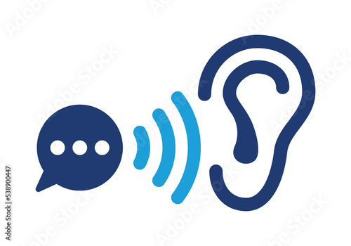 Active listening vector icon illustration. Communication skill concept.