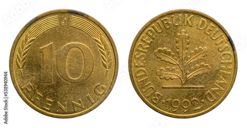 Coin of West Germany (FRG). 10 pfennig 1992