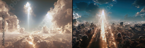 Set of wallpapers a road for the soul going to heaven, Generative AI 