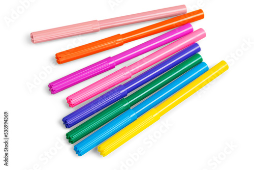 Colorful markers isolated on white