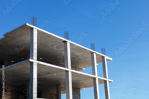 Reinforced concrete frame of a building under construction