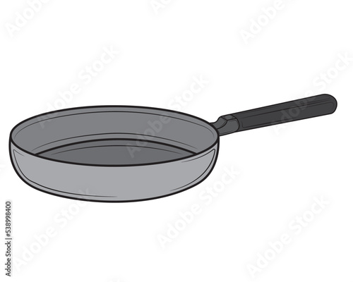 Frying pan in isolate on a white background. Vector illustration