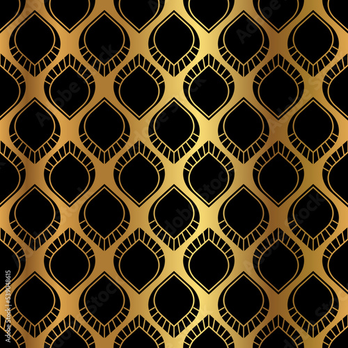 Gold Black Art Deco Vintage Pattern Design